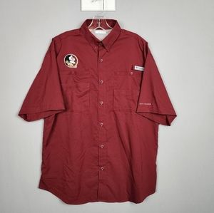 Columbia PFG Mens Red Shirt Football Chiefs Sz. Medium